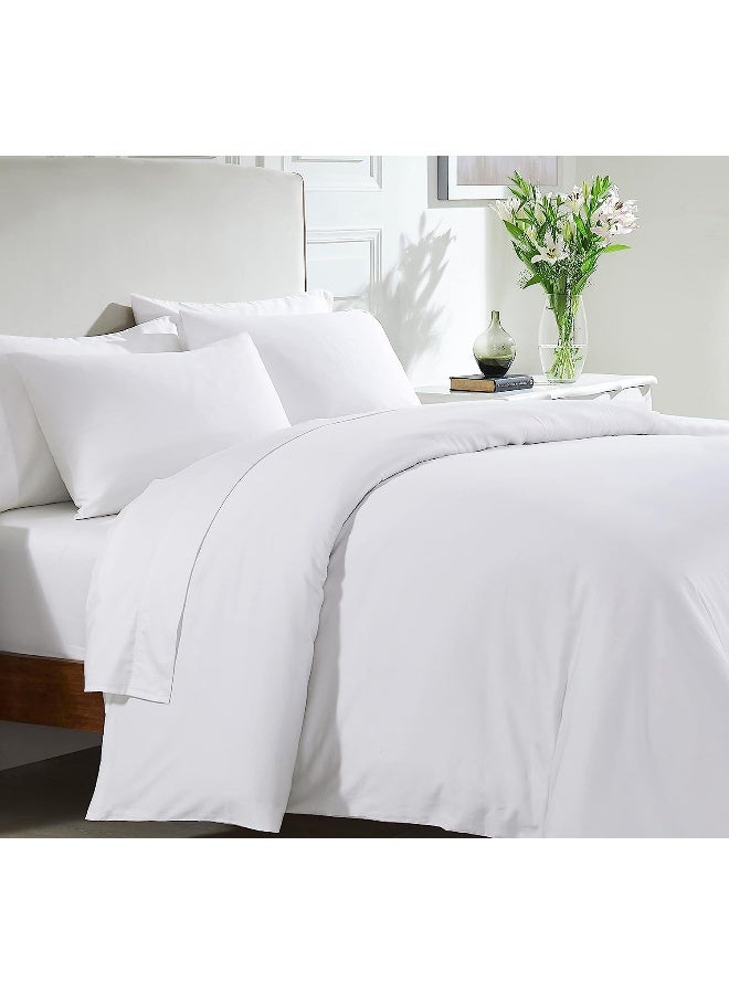 California Design Den Sateen Cotton Duvet Cover Set, Queen Size, 3 Piece, Bright White - Image 2