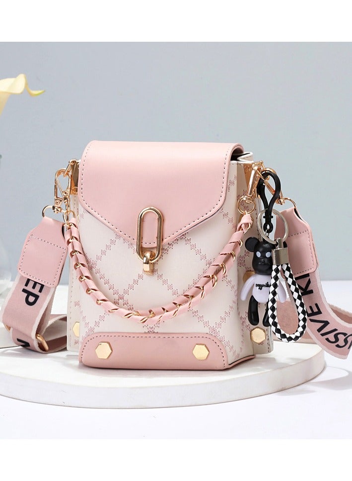 WAOKN Women's Hand Woven Chain Shoulder Bag Ladies PU Leather And High Quality Hardware Handbag Tote Bags Clutch Bag Premium Dress Crossbody Bags Sling Bag Side Bag Carry Bag