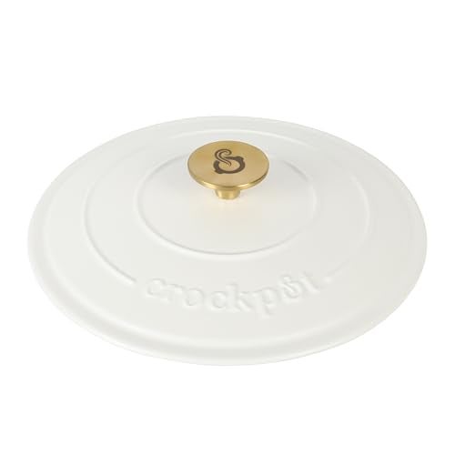 Crock-Pot Artisan 7-Quart Round Dutch Oven – Matte Linen White with Gold Knob, Enameled Cast Iron Cookware - Image 5