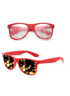 Special Effects Sunglasses, Peach Heart Diffraction Glasses, Festival Party Light Changing Refraction Glasses, Funny Light Diffraction Eyeglasses for Women Men Kids with Heart Effects