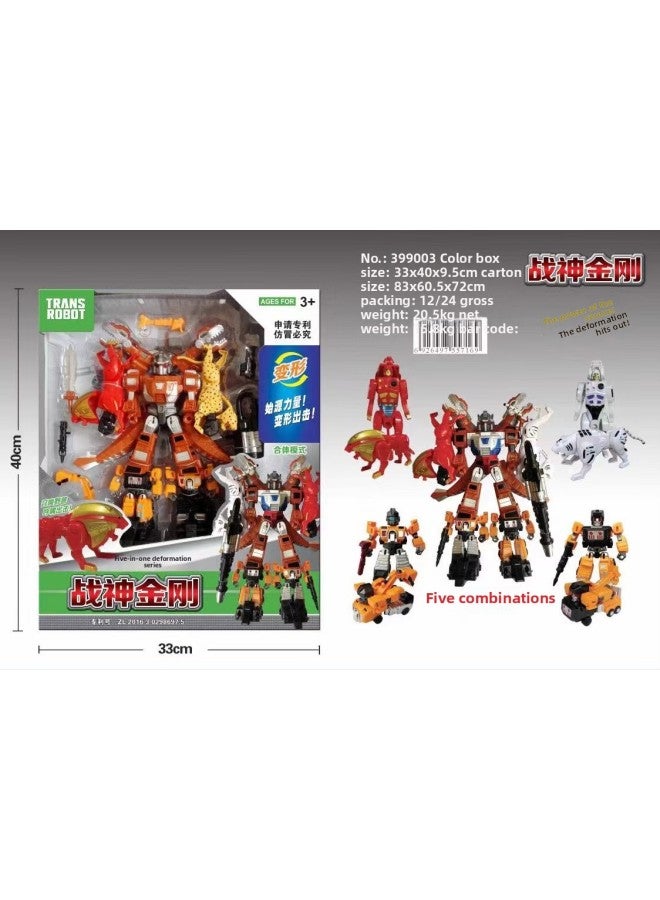 399017-18-19 Deformation Toy Model Car God Of War King Kong Robot Children Boy Play House Wholesale-Color:Khaki 399001-2-3 Warlord King Kong Unit Price (see Detailed Picture For 3 Random Styles) - Image 1