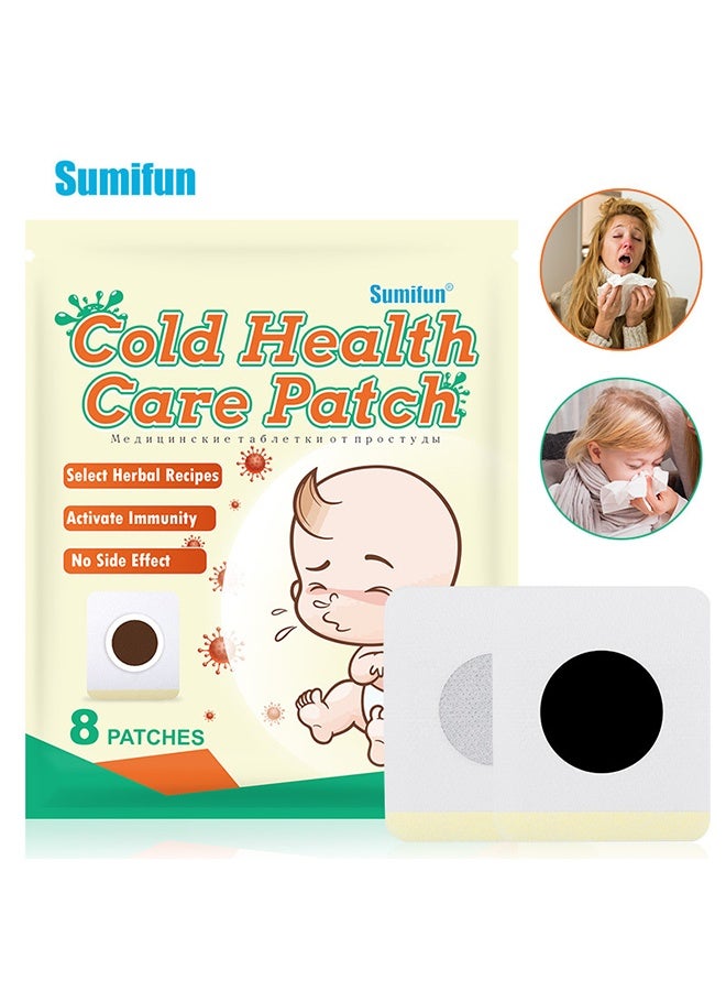 Sumifun 8 Patches Cold Health Care Patch, Abdominal Navel Patch for Cold Protection, Relief for Cough, Nasal Congestion, Runny Nose, and Sore Throat Due to Cold - Image 1