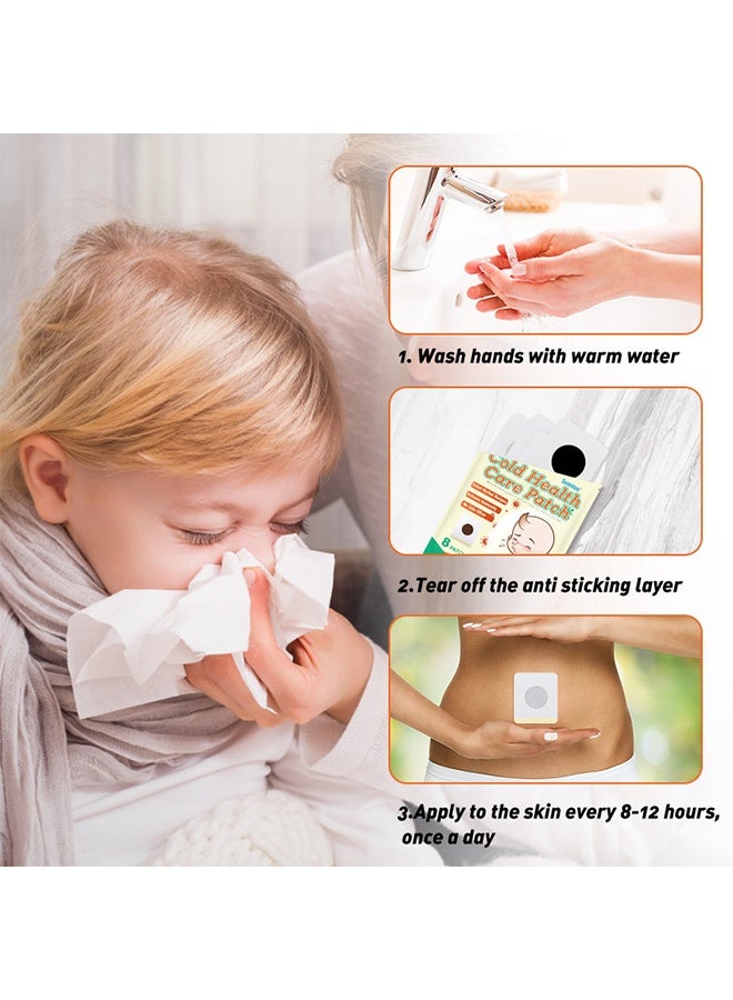 Sumifun 8 Patches Cold Health Care Patch, Abdominal Navel Patch for Cold Protection, Relief for Cough, Nasal Congestion, Runny Nose, and Sore Throat Due to Cold - Image 4
