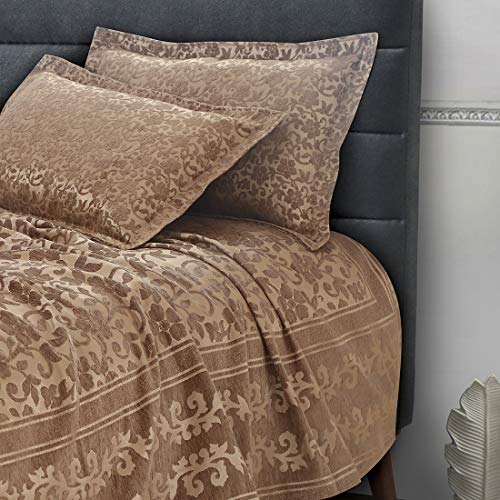 Victor Splash Coral/Cotton Viscose Double Bedcover with Pillow Covers Easy Wash/Extra Soft Breathable/Fade Resistant & Cooling - 90" x 100" / 228cm x 254cm (Brown) - Image 2