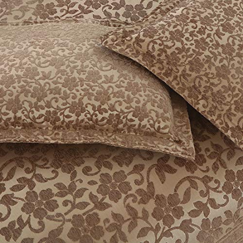 Victor Splash Coral/Cotton Viscose Double Bedcover with Pillow Covers Easy Wash/Extra Soft Breathable/Fade Resistant & Cooling - 90" x 100" / 228cm x 254cm (Brown) - Image 1