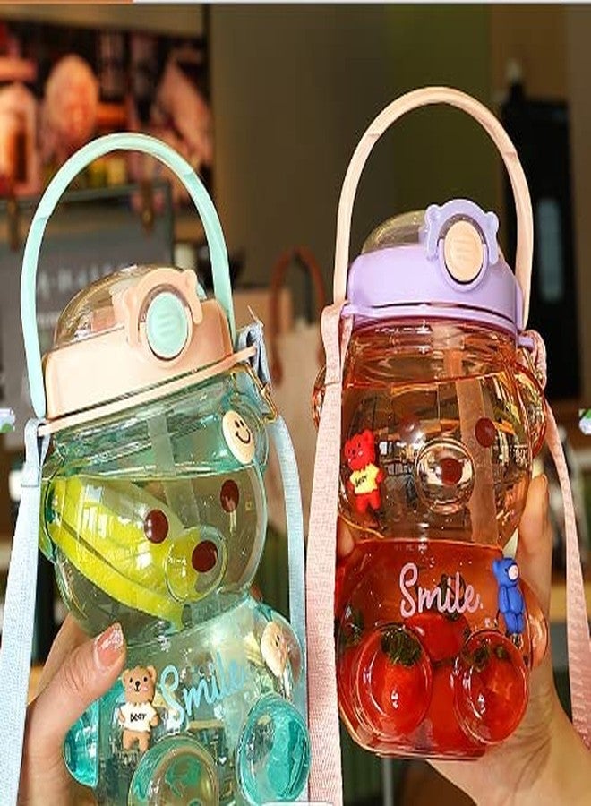 Boriva Sipper for Infant/Toddler/Kids Water Bottle / 1000 ml, Anti-Spill | Sippy Cup with Reusable Straw | BPA Free | Multi Color (1 Litter Sipper Cup) - Image 5