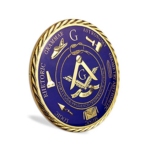 deDecoml Freemason Masonic Brotherhood Car Emblems Gold Plated in Blue Masonic Accessories Gifts - Image 5