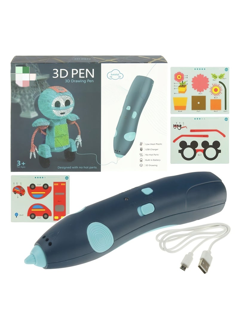 3D Wireless Low Temperature Printing Pen for Kids (Blue) - Image 1