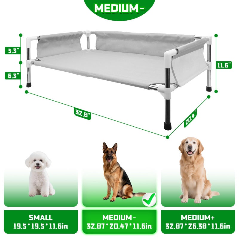 Makerfire Elevated Dog Bed, Raised Dog Sofa Bed for Medium Dogs, Detachable Cooling Indoor/Outdoor Pet Cot with Non-Slip Feet, Polyester Cotton (33''L x 20.5''W x 11.6''H) - Image 5