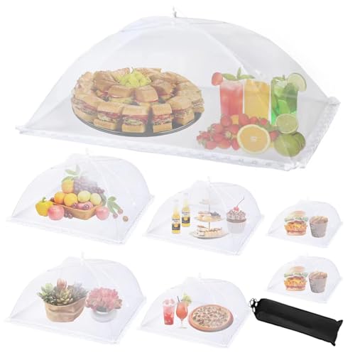 Wokuya 7Pack Various Size 40x24117x17214x14212x122 Popup Food Tents Food Covers for Outside Mesh to Keep Bugs awayReusable Collapsible Food Nets for Picnic Party BBQ Wedding Fruit