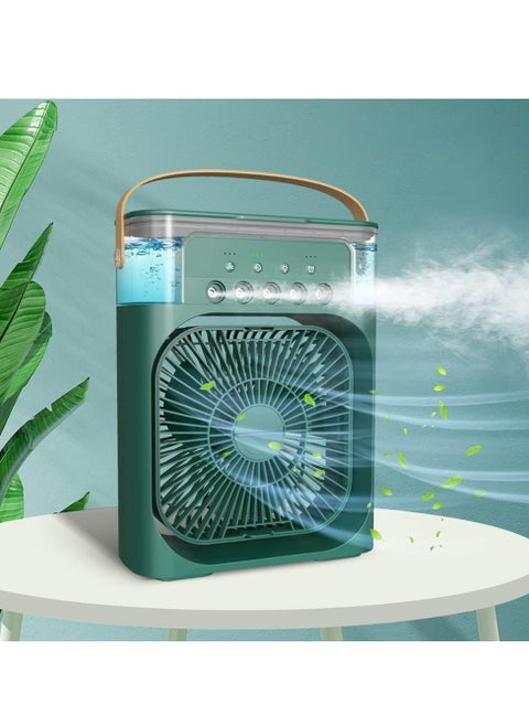 Portable Air Conditioner Fan Mini Evaporative Air Cooler with 7 Colors LED Light 1/2/3 H Timer 3 Wind Speeds and 3 Spray Modes for Office Home Dorm Travel(Green)