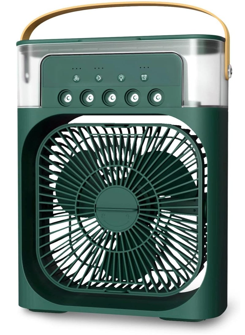 Generic Portable Air Conditioner Fan Mini Evaporative Air Cooler with 7 Colors LED Light 1/2/3 H Timer 3 Wind Speeds and 3 Spray Modes for Office Home Dorm Travel(Green)  - Image 2