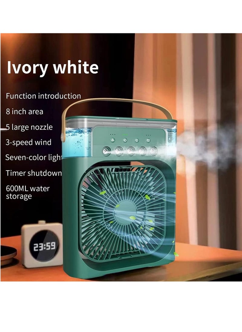 Generic Portable Air Conditioner Fan Mini Evaporative Air Cooler with 7 Colors LED Light 1/2/3 H Timer 3 Wind Speeds and 3 Spray Modes for Office Home Dorm Travel(Green)  - Image 4