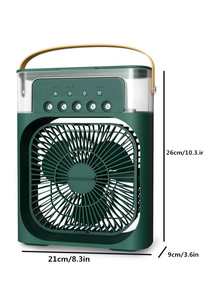Generic Portable Air Conditioner Fan Mini Evaporative Air Cooler with 7 Colors LED Light 1/2/3 H Timer 3 Wind Speeds and 3 Spray Modes for Office Home Dorm Travel(Green)  - Image 5