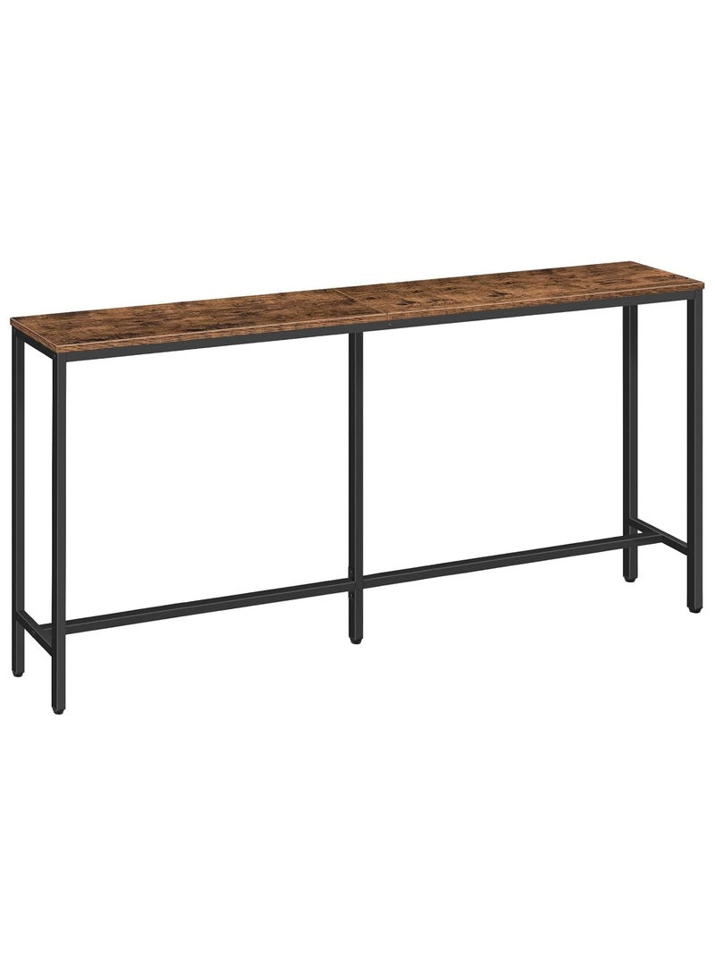 Chulovs 200cm Skinny Console Table, Narrow Sofa Table, Long Behind Couch Table, Slim Entryway Table for Hallway, Living Room, Rustic Brown, Industrial Side Table, Easy to Assemble  - Image 1