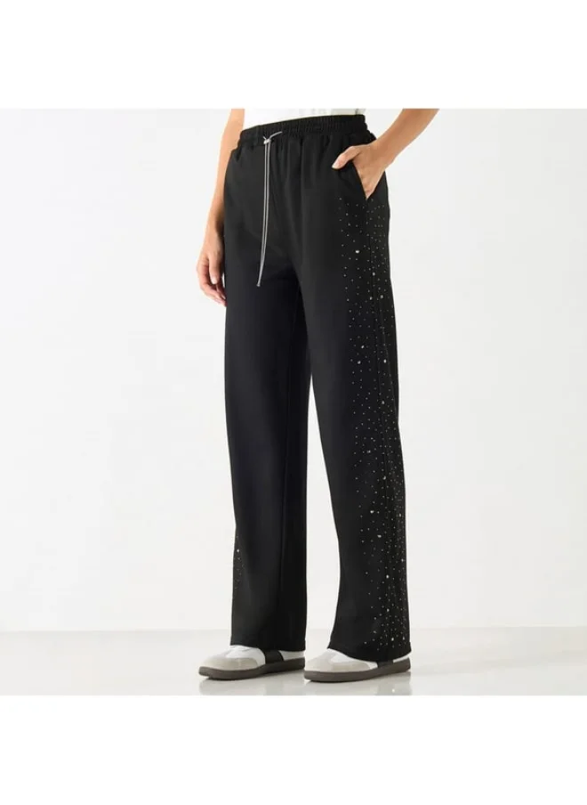 2Xtremz 2Xtremz Embellished Track Pants with Drawstring Closure
