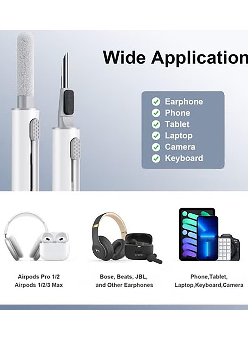 Compatible with AirPods 4nd/4ANC Case with Phone Stand,Full Drop Protection Automatic Snap Switch Design with Cleaner Kit for iPod Pro Charging-White  - Image 4