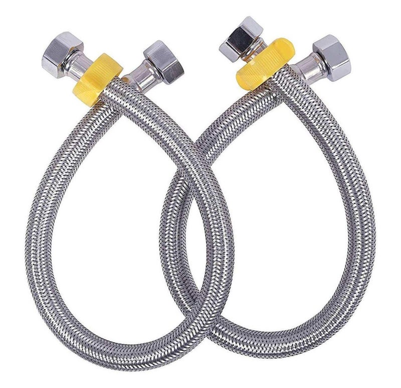 DRIZZLE Heavy Duty Connection Pipe Stainless Steel For Hot & Cold Water Supply - Pack of 2 (18 INCH) - Image 1