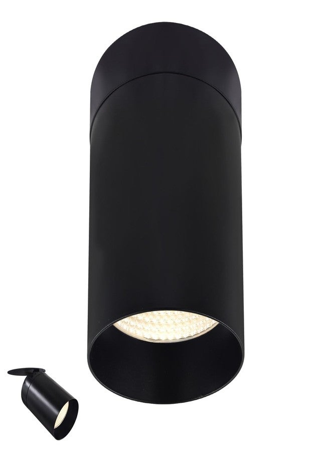 LUXRITE 3-Inch Cylinder Downlight, Recessed Ceiling Spot Light, 5CCT Selectable 2700K-5000K, CRI 90, 16W, 1000 Lumens, Dimmable, 60º Swivel Angle, Spot Light Indoor, ETL Listed, Black Finish - Image 1