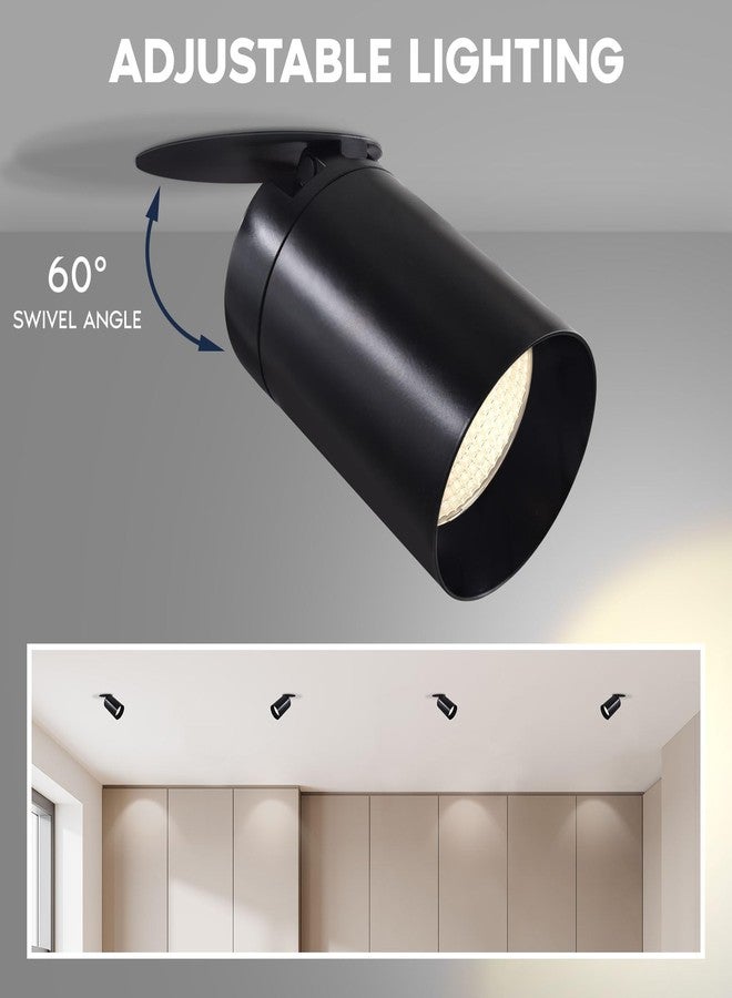 LUXRITE 3-Inch Cylinder Downlight, Recessed Ceiling Spot Light, 5CCT Selectable 2700K-5000K, CRI 90, 16W, 1000 Lumens, Dimmable, 60º Swivel Angle, Spot Light Indoor, ETL Listed, Black Finish - Image 3