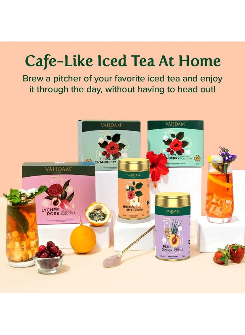 فادام شاي الليتشي بالورد المثلج 15 كيس شاي مثلج بالورد والليتشي النقي والورد الخالي من السكر القابل للتحلل الحيوي مثالي للموكتيلات والكوكتيلات - Image 3