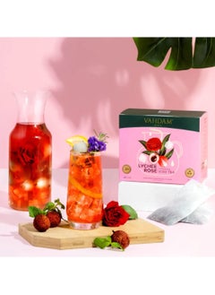 VAHDAM Lychee Rose Iced Tea Bags 15 Pitcher Bags Pure Lychee and Rose Zero Sugar Biodegradable Perfect for Mocktails and Cocktails  - Image 5