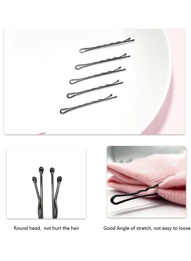 Hair Bobby Pins 200 pcs, Hair Pins with Cute Box, Metal Bobby Pins for Thick Hair, Great for All Hair Types Girls Women Hair Accessories 4.5cm Black - Image 3