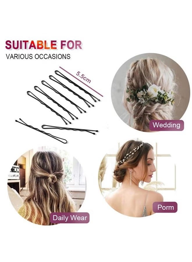 Hair Bobby Pins 200 pcs, Hair Pins with Cute Box, Metal Bobby Pins for Thick Hair, Great for All Hair Types Girls Women Hair Accessories 4.5cm Black - Image 2