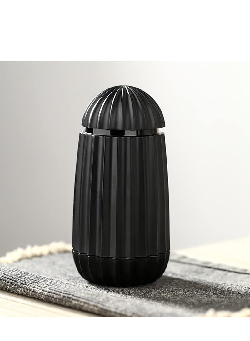 Cactus Shaped Retractable Toothpick Holder, Automatic Toothpick Dispenser & Storage Organizer for Kitchen Decor (Black) - Image 1