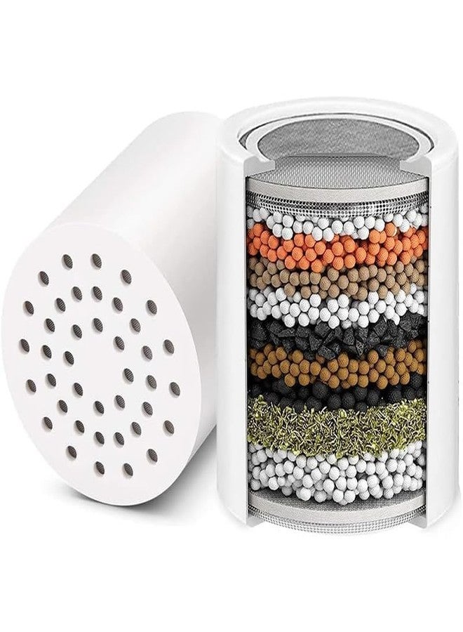 YAMATIC 15 Stage Replacement Cartridge for Shower Head & Tap Filter | 6 Month Life Water Filter Media | Reduces Chlorine, Rust & Dirt | Compatible Refill for Bathroom & Kitchen Use - Image 1