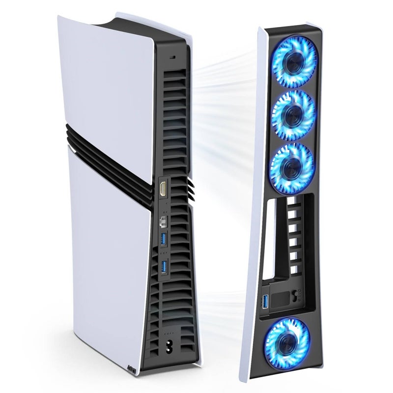 KEPLUG Ps5 Pro 4 Cooling Fans,Ps5 Pro Accessories Fans with USB 3.0,Efficient Quiet Cooler Fan with Adjustable Speed,Cooling Fan for PlayStation5 Pro Temperature-Controlled - Image 1