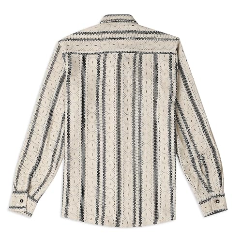 CAVIO Boys Cotton Knited Full Sleeves Striped Shirt with T-Shirt Cream - Image 5