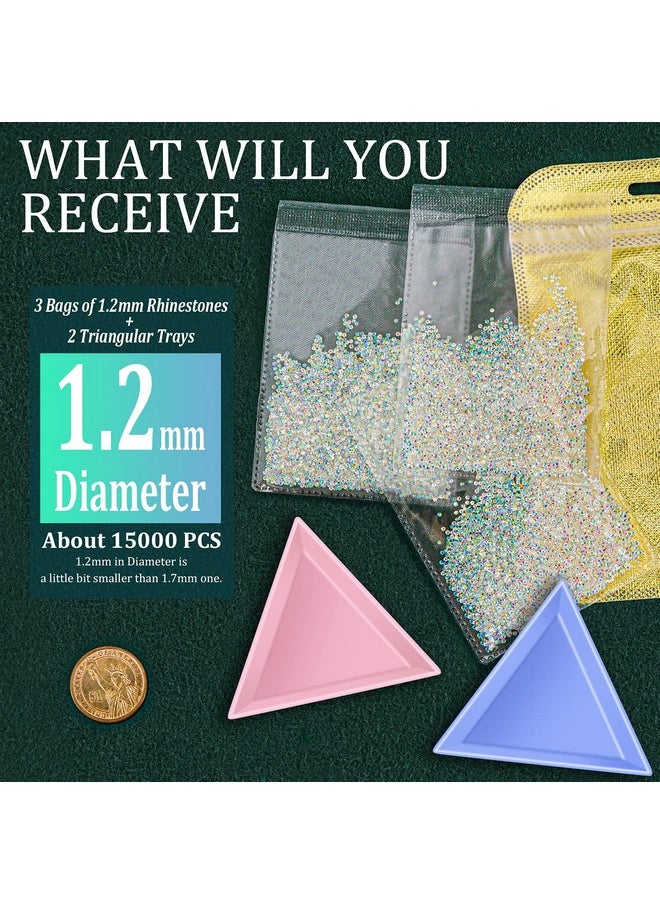 BELLEBOOST 15000 Mini Ab Diamond Beads For Nail Art Iridescent Like Swarovski Crystals 2 Trays By Belleboost  - Image 5