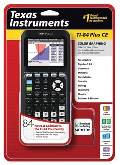 TEXAS INSTRUMENTS TI-84 Plus CE Graphing Calculator, Black  - Image 1