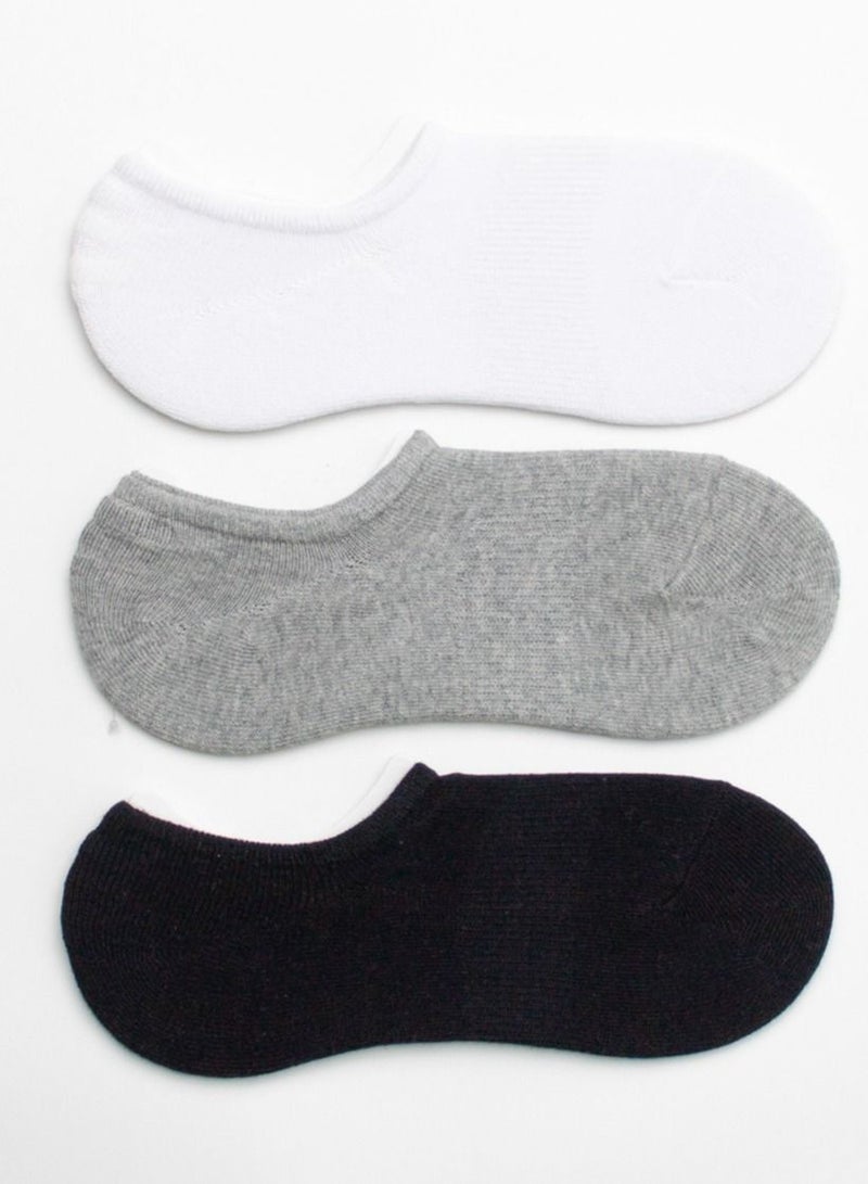 Prickly Pear Pack Of 3 Non Slip Cotton Blend Mixed Ankle Socks - Image 3