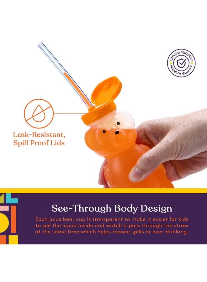 Special Supplies Special Supplies Honey Bear Straw Cup Long Straws, Squeezable Therapy and Special Needs Assistive Drink Container, Spill Proof and Leak Resistant Lid (Pack of 1 Bottle and 3 Straws)  - Image 4