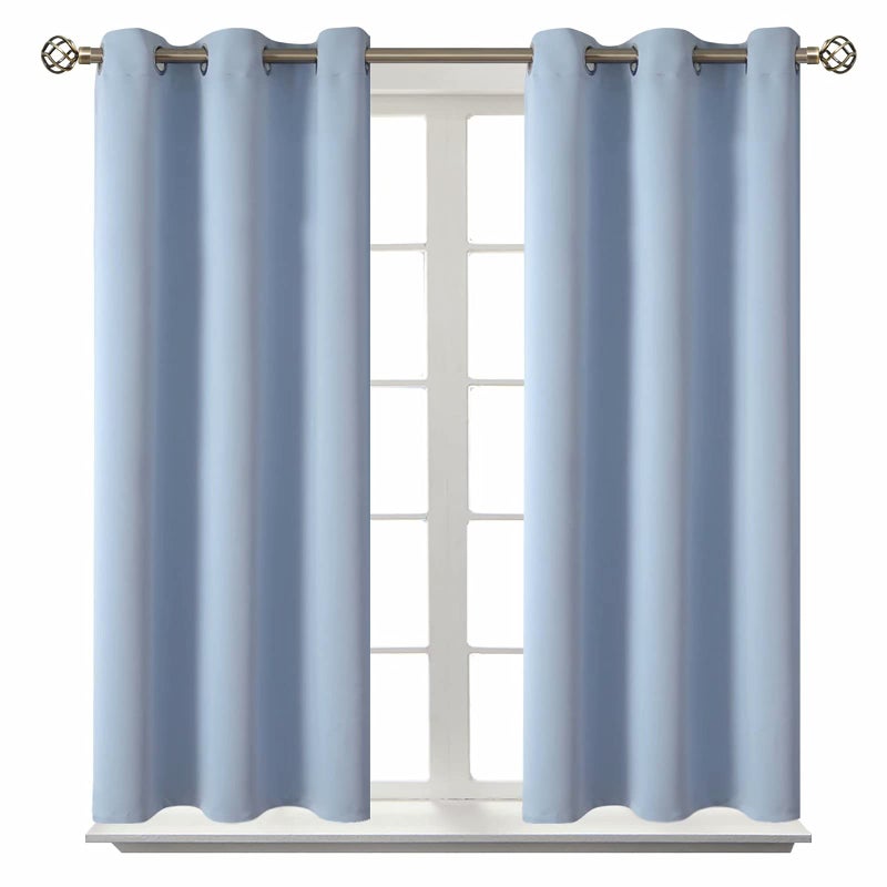 BGment Blackout Curtains for Bedroom - Grommet Thermal Insulated Room Darkening Curtains for Living Room  Set of 2 Panels (38 x 54 Inch  Spa Blue) - Image 1