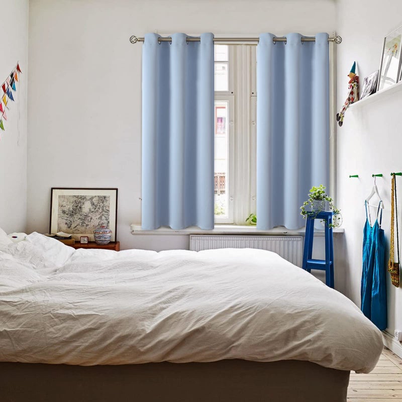 BGment Blackout Curtains for Bedroom - Grommet Thermal Insulated Room Darkening Curtains for Living Room  Set of 2 Panels (38 x 54 Inch  Spa Blue) - Image 2