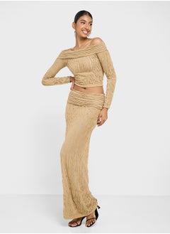 Ginger Off Shoulder Gather Detail Top & Skirt Coord Set  - Image 1