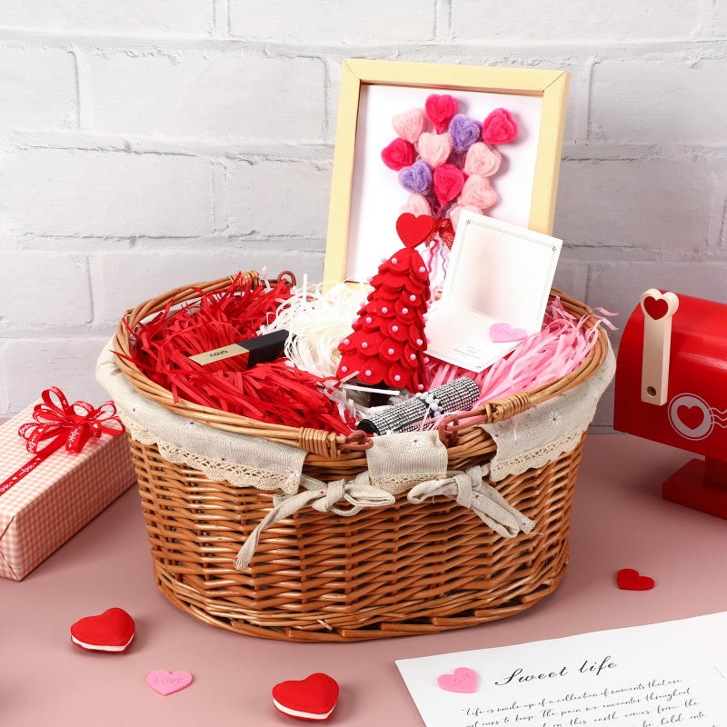 MARFOREVER Valentine's Day Shredded Paper Filler 200g/7oz Pink Red White Valentines Raffia Paper Grass Crinkle Cut Tissue Paper for Gift Wrapping Basket Box Filling Birthdays Wedding Party Supplies - Image 4