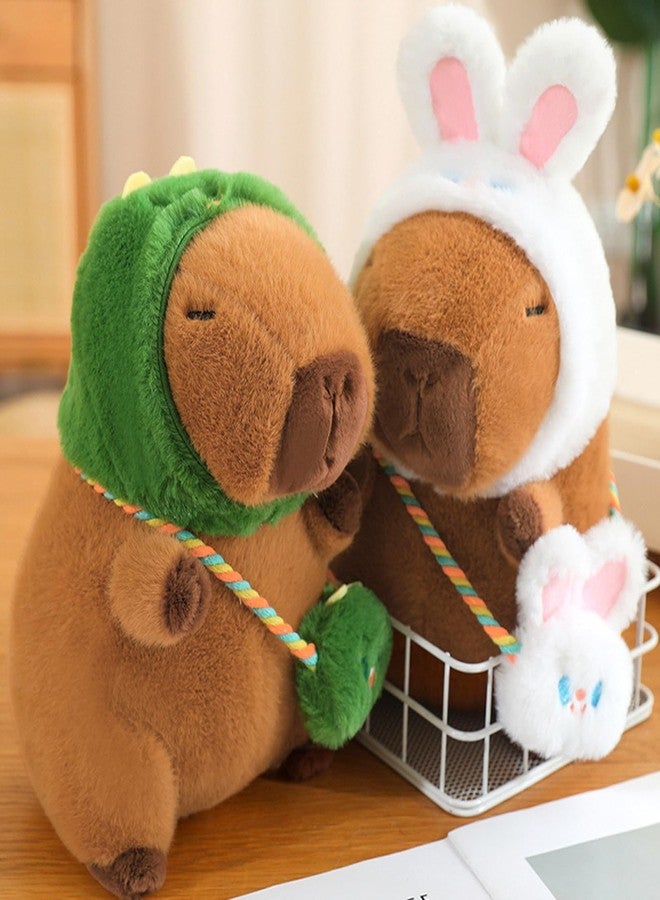 Ditucu Capybara Plush with Dinosaur Hat & Mini Bag 9.8 inch Cute Dino Capibara Stuffed Animal Soft Plushies Toys Gifts for Kids Adults Brown - Image 5