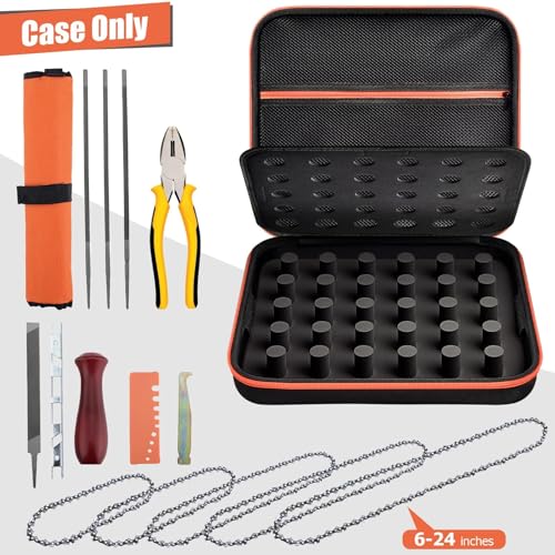 GWCASE Chainsaw Chain Storage Case Compatible with KAKEIfor Stihlfor DEWALTfor NEOTECfor UPFORESTfor Oregon Chains 612pcs Carrying Organizer Holder for Chainsaw File Kit Accessories Box Only - Image 3