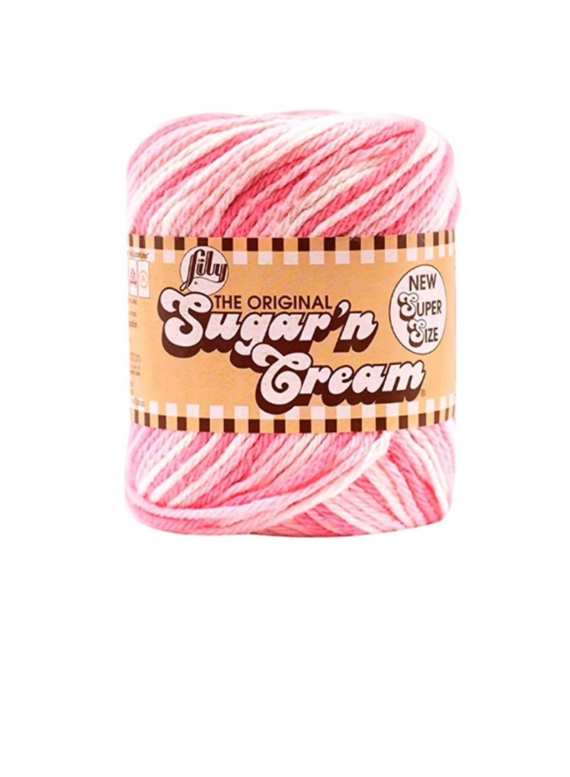 Lily Sugar'n Cream Yarn  Stripes Pinky - Image 2