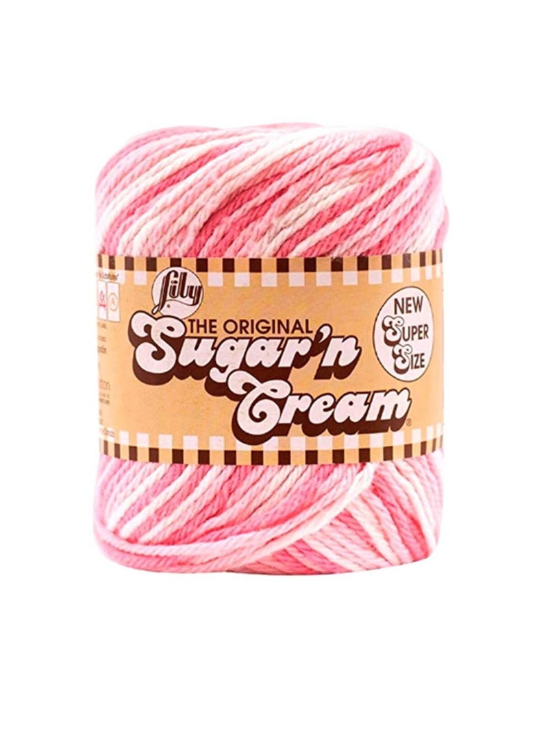 Lily Sugar'n Cream Yarn  Stripes Pinky - Image 1