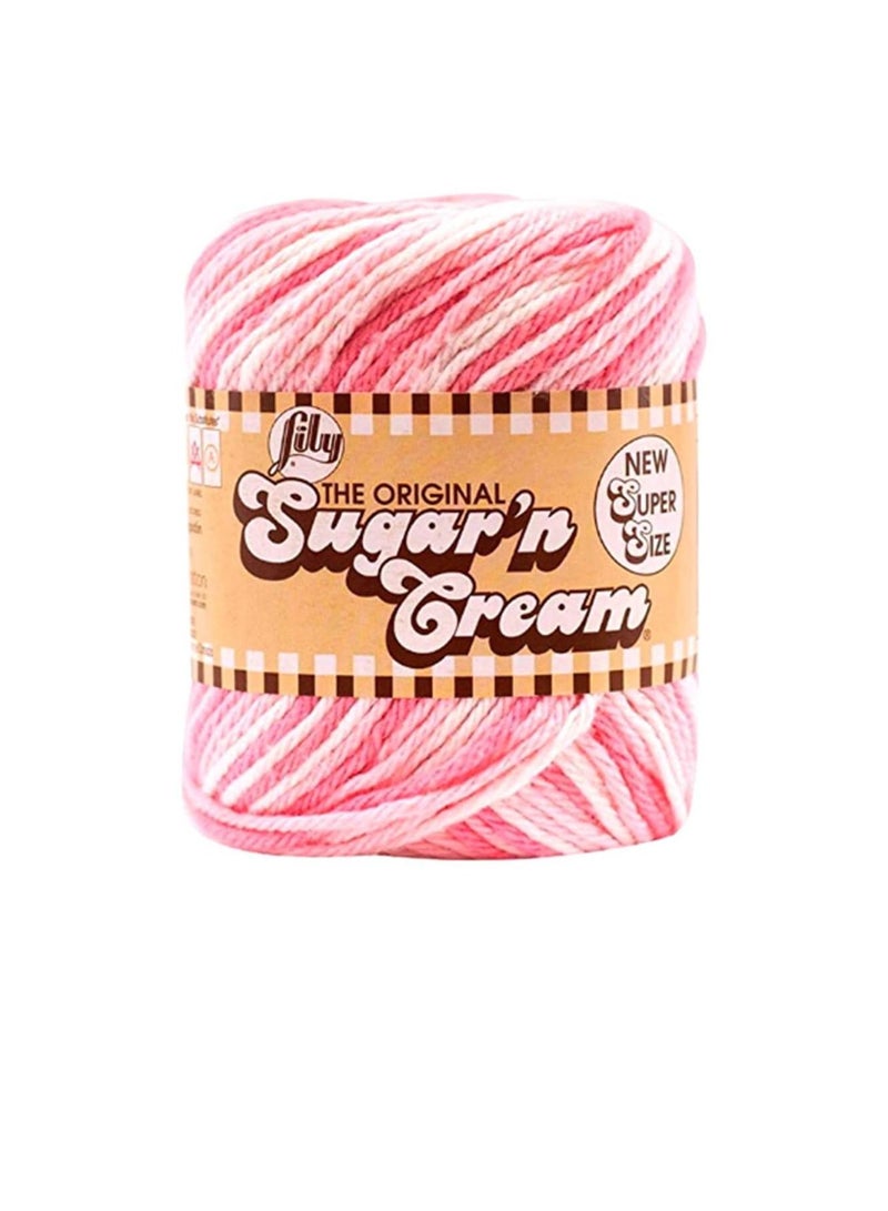 Lily Sugar'n Cream Yarn  Stripes Pinky - Image 3