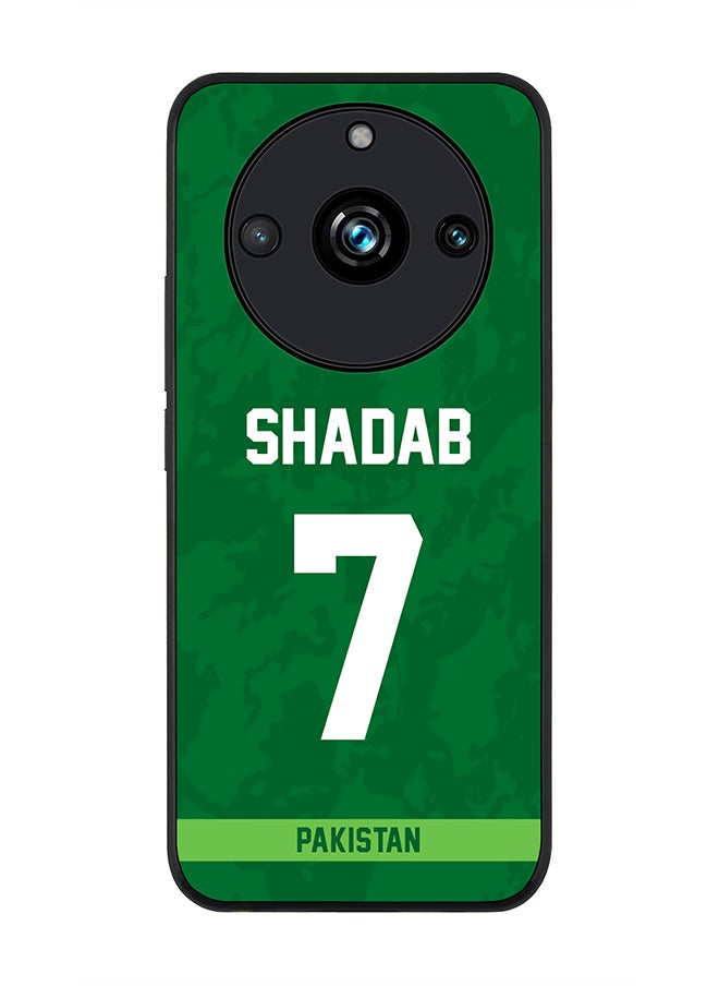 Stylizedd Rugged Black Edge case for Realme 11 Pro/Realme 11 Pro+, Custom Slim fit Thin Phone Case Cover - Team Pakistan Shadab Khan, Jersey No 7  - Image 1