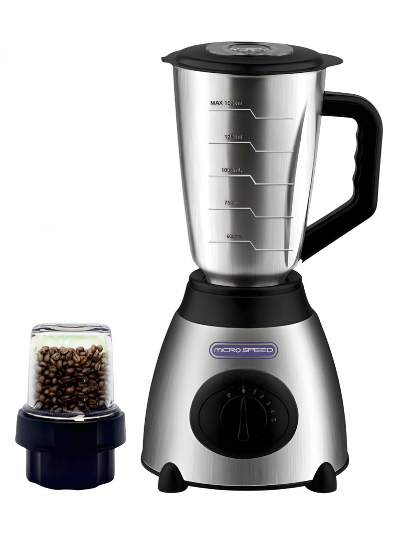 micro speed Electric Blender – 1000W High-Speed Blender with 6 Stainless Steel Blades, 1.5L, MS-300 - Image 3