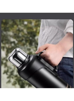 TYCOM Thermal Insulated Water Bottle 1000 ML 316 Stainless Steel Double Wall Vacuum insulated Water Bottles for Hot Cold Water Gym Bottle Flask Bottle Side Handle  - Image 3