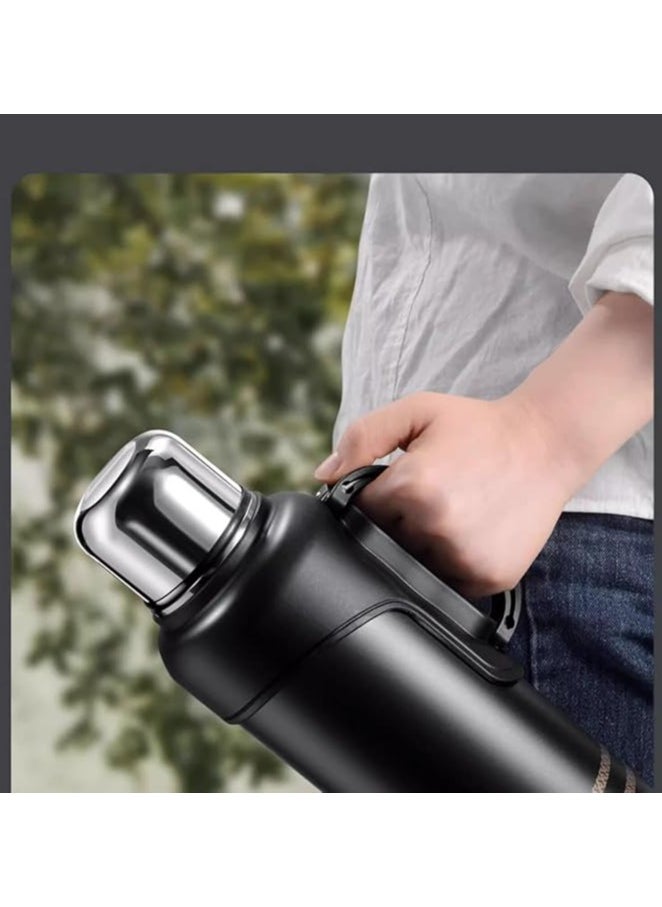 TYCOM - Thermal Insulated Water Bottle 1000 ML 316 Stainless Steel Double Wall Vacuum insulated Water Bottles for Hot Cold Water Gym Bottle Flask Bottle Side Handle - Image 1