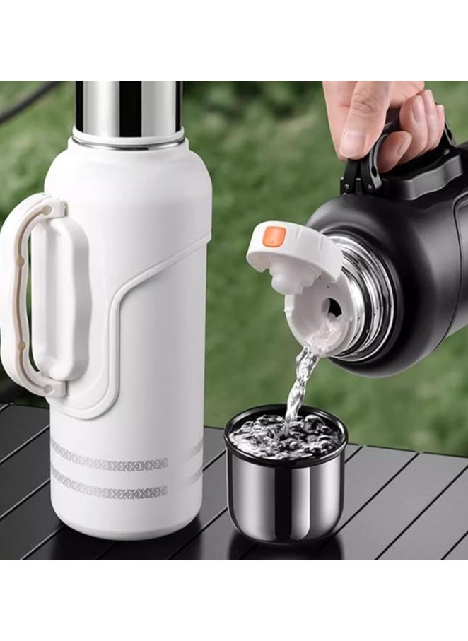 TYCOM - Thermal Insulated Water Bottle 1000 ML 316 Stainless Steel Double Wall Vacuum insulated Water Bottles for Hot Cold Water Gym Bottle Flask Bottle Side Handle - Image 1